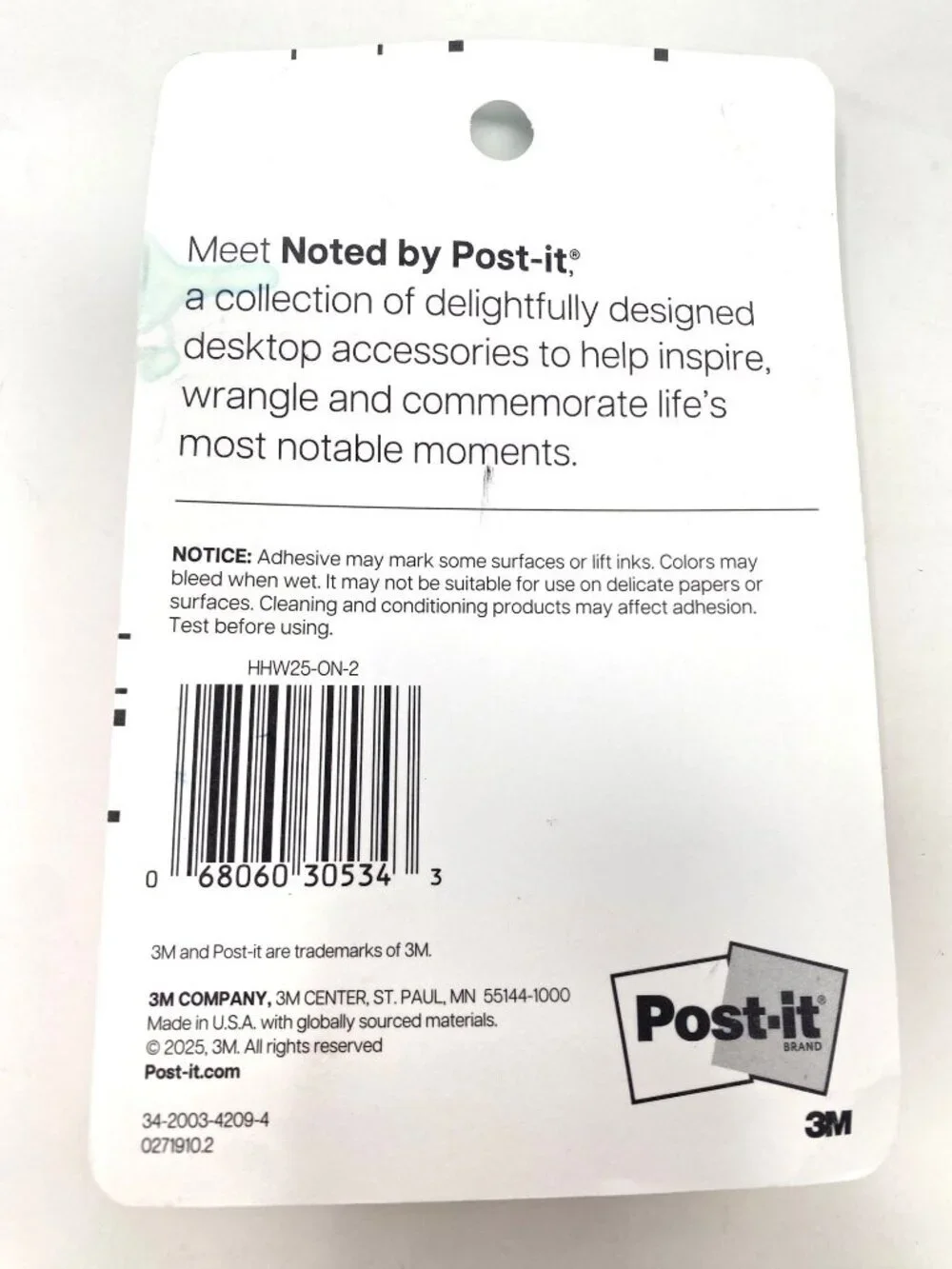 Noted by Post-it Holiday Bell Shaped Ornament Die-Cut Notes Pink Gifting
